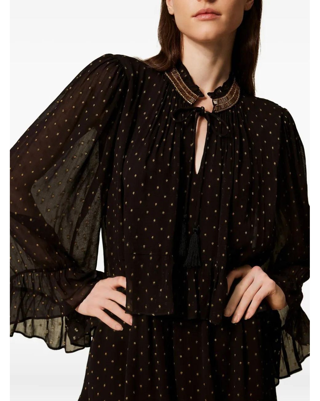 Twinset Black Georgette Mini Dress