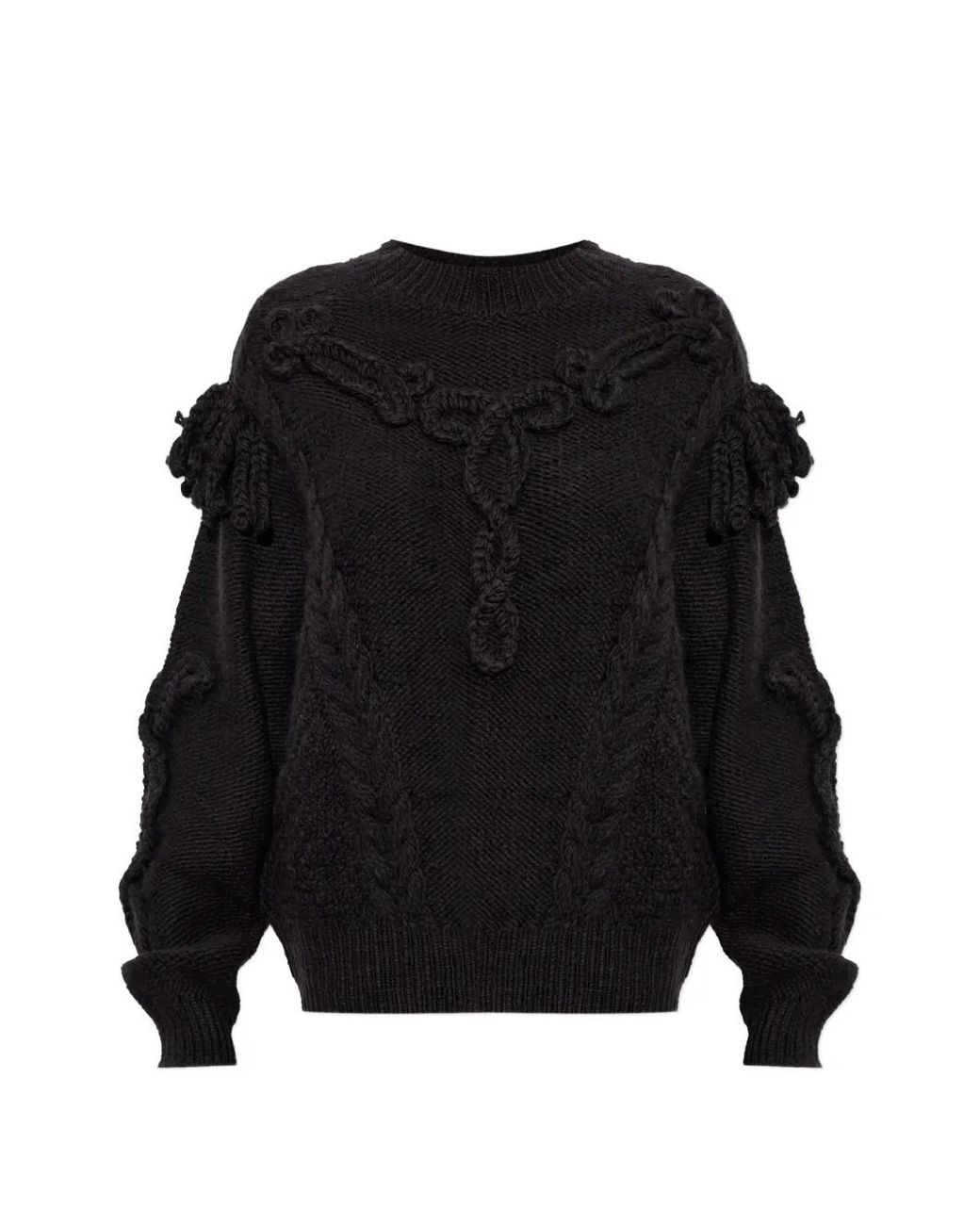 Isabel Marant Black Pull Katria En Maille Torsadée