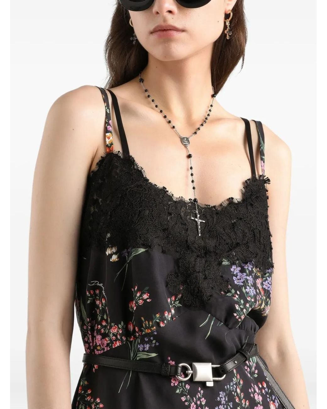 Dolce & Gabbana Black Dolce & Gabbana Short Floral Dress