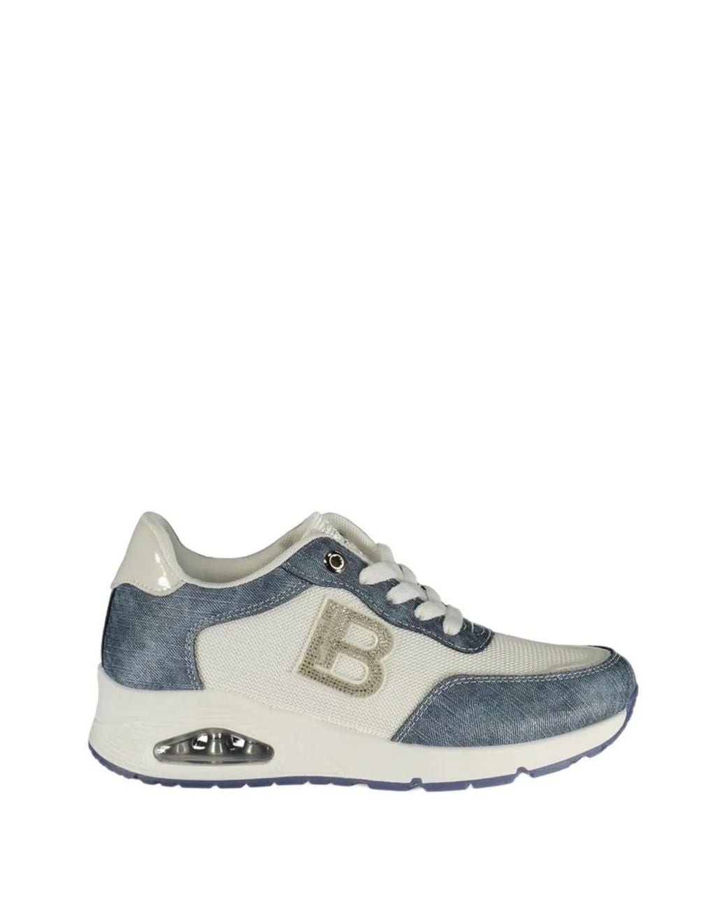 Laura Biagiotti Blue Logo-Embellished Denim-Effect Sneakers