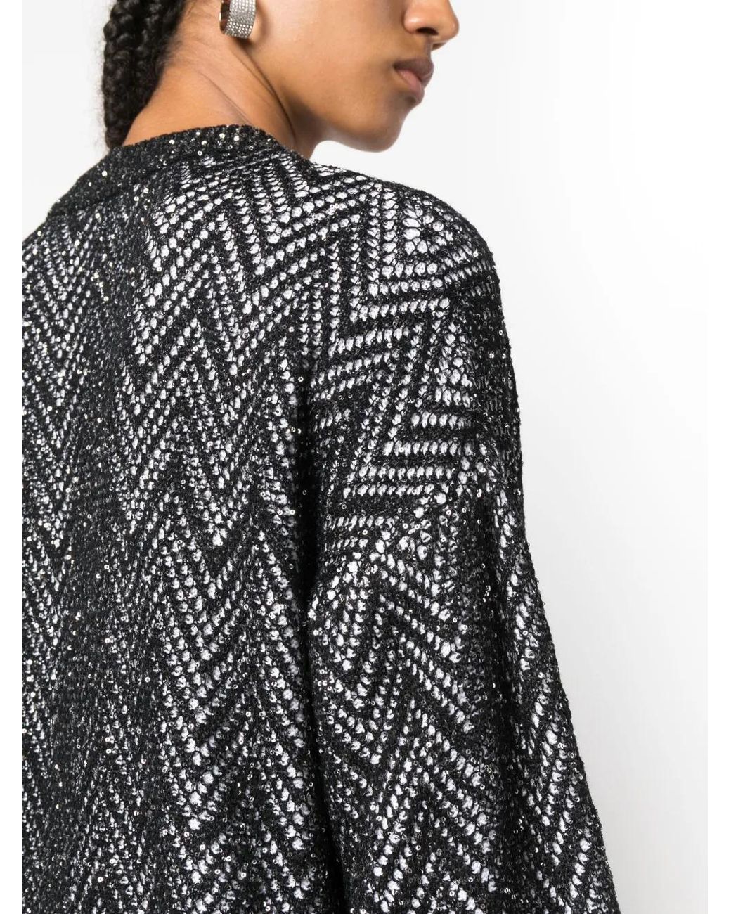 Missoni Black Sequin-Embellished V-Neck Cardigan