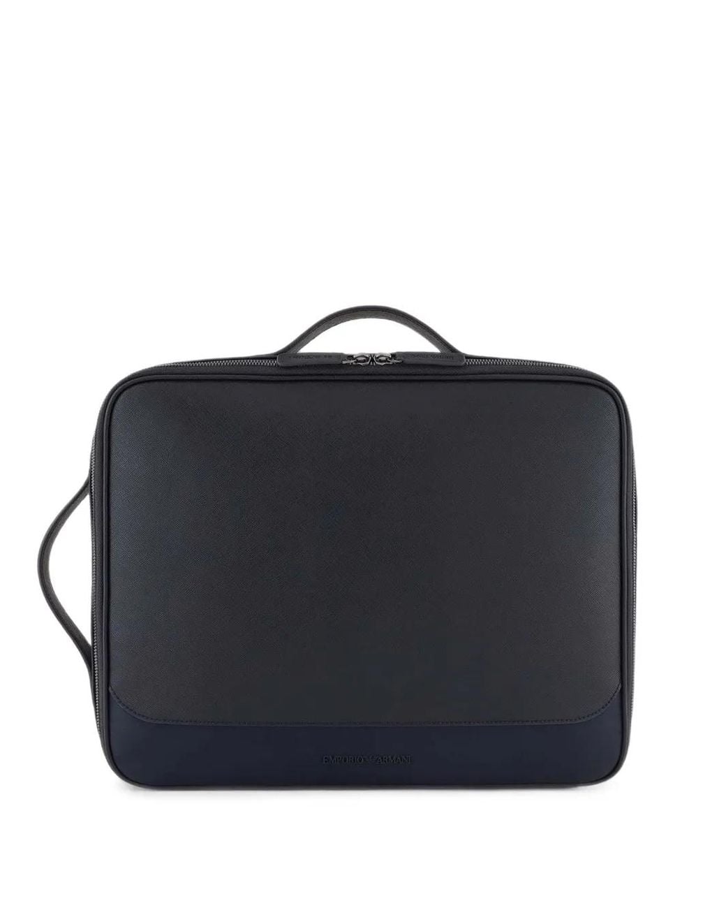 Emporio Armani Blue Saffiano-Effect Backpack for men