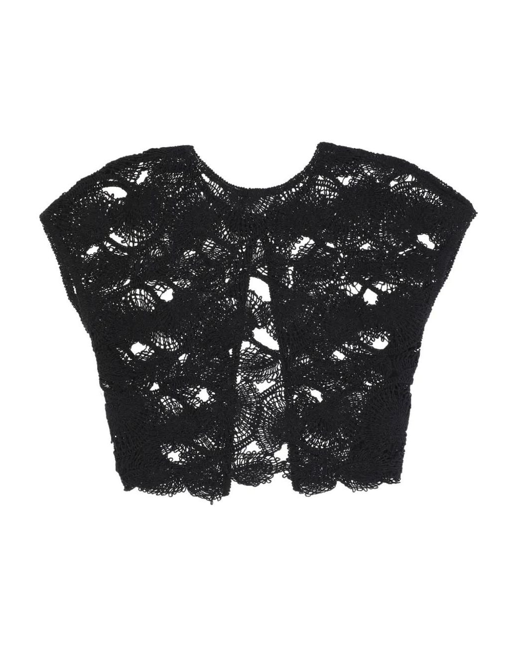 Kangra Black Perforated Crew-Neck Sweater
