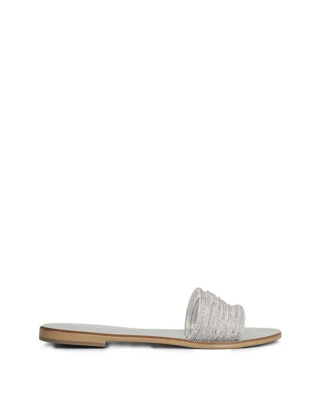 NICOLAS LAINAS White Crystal-Embellished Sandals