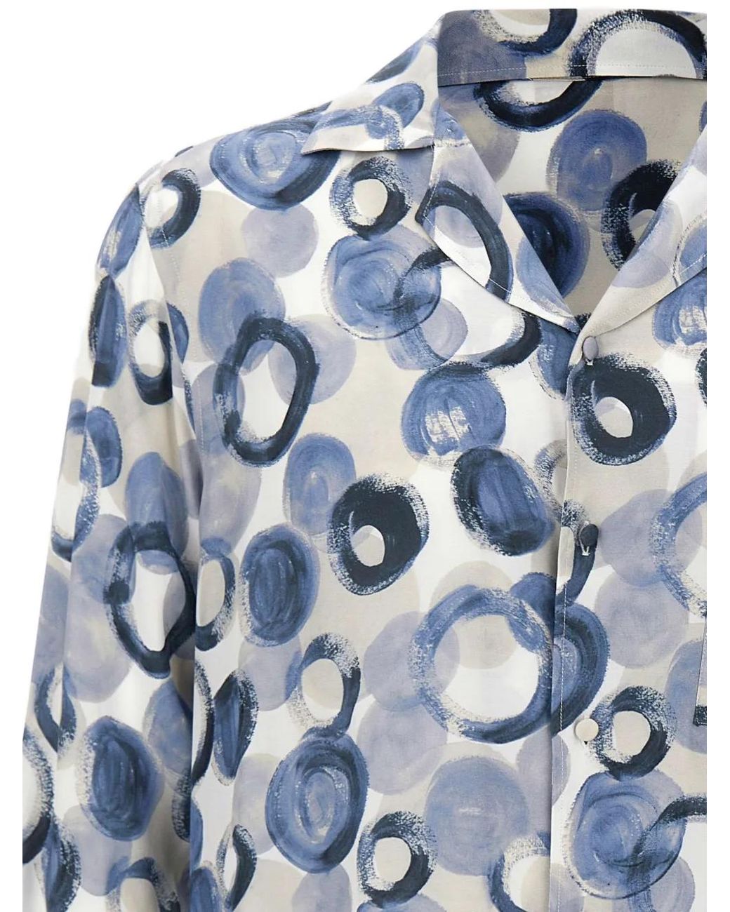 Tagliatore Blue Island Cuban-Collar Shirt for men