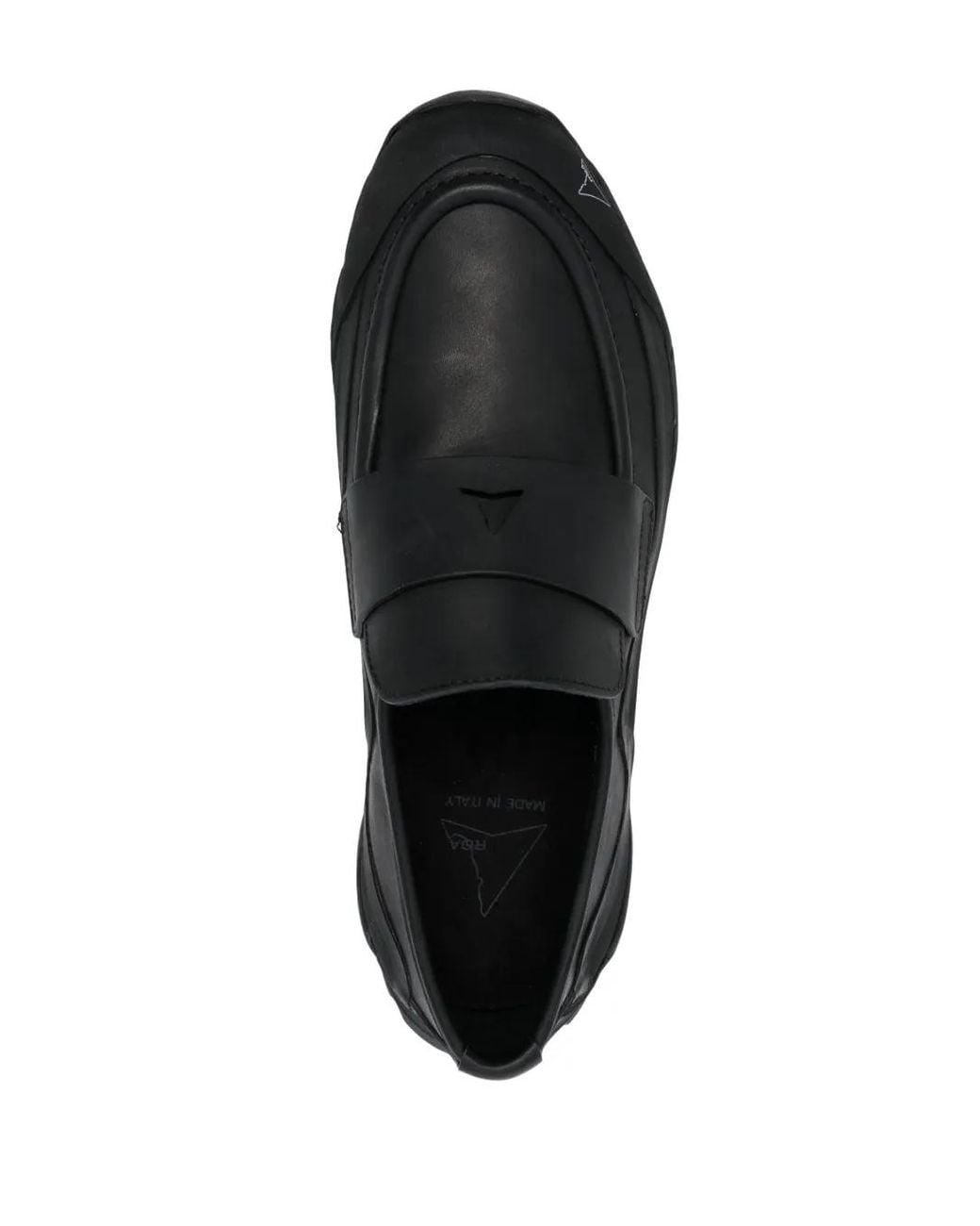Roa Black Logo-Print Leather Loafers for men
