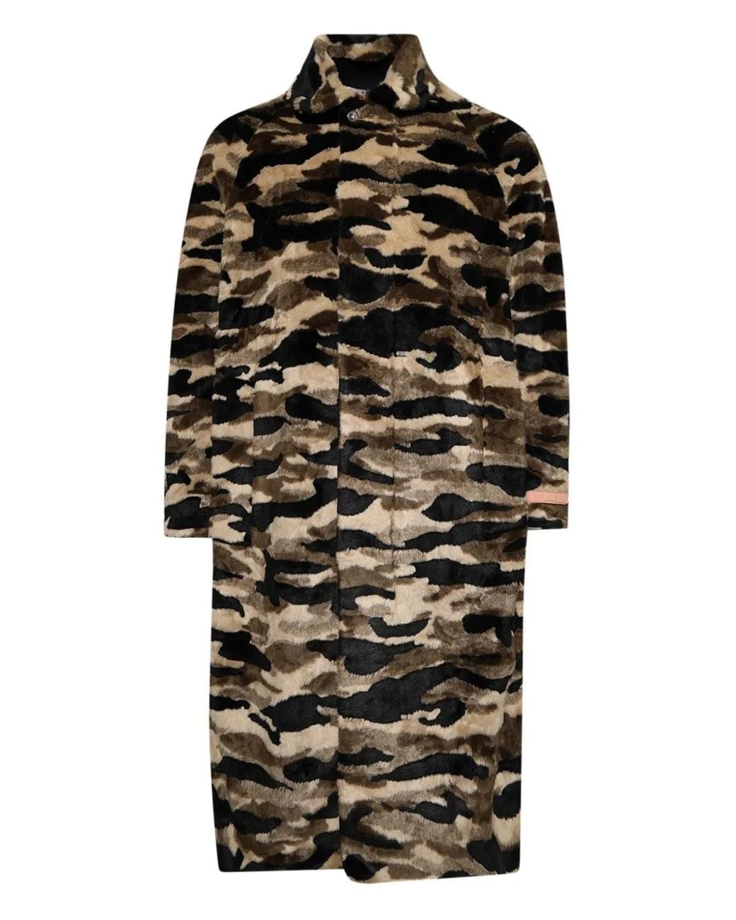 PDF Black Camouflage-Pattern Coat for men