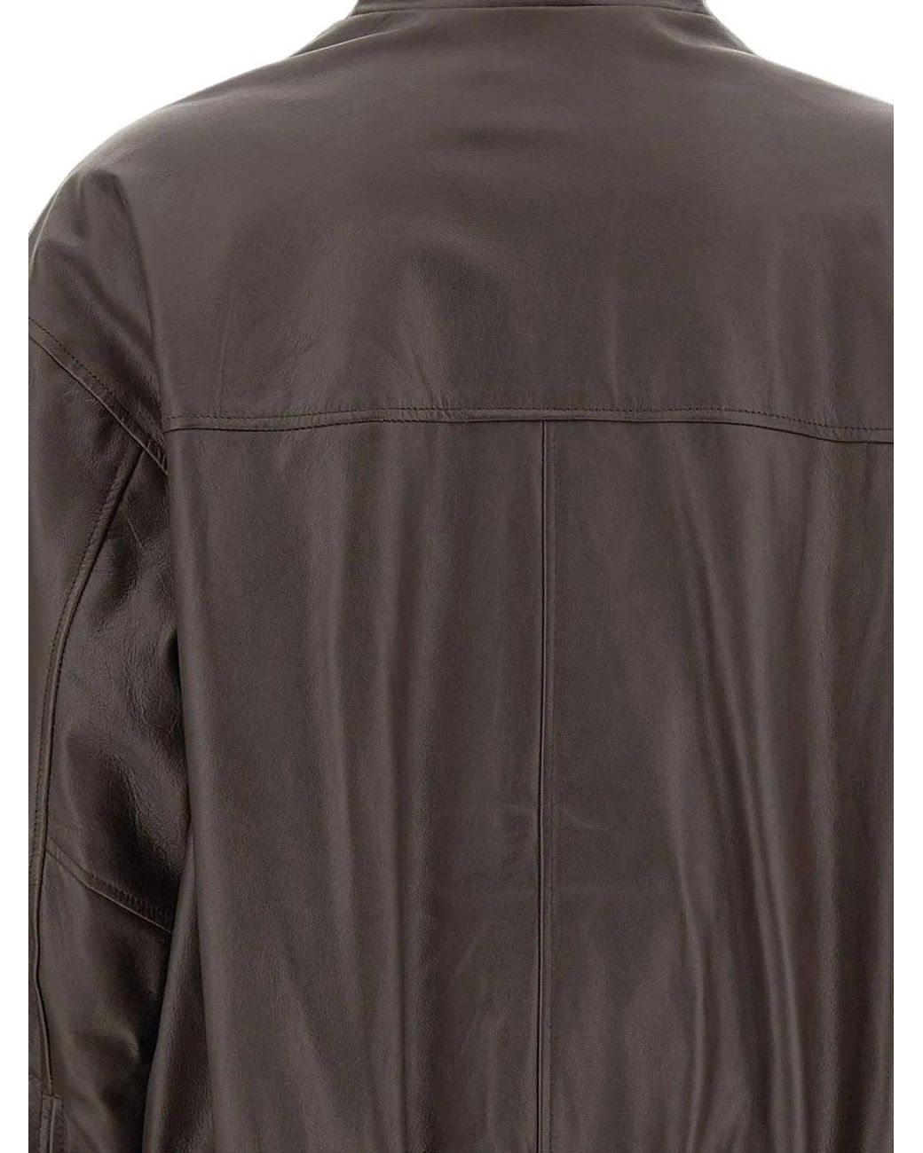 Kaos Brown Leather Bomber Jacket