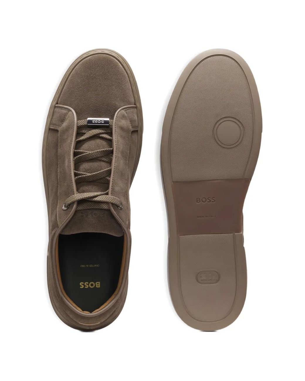 Boss Brown Suede Sneakers for men