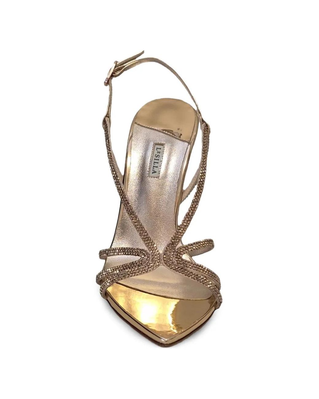 Le Silla White Euginie Crystal-Embellished Pointed-Toe Sandals