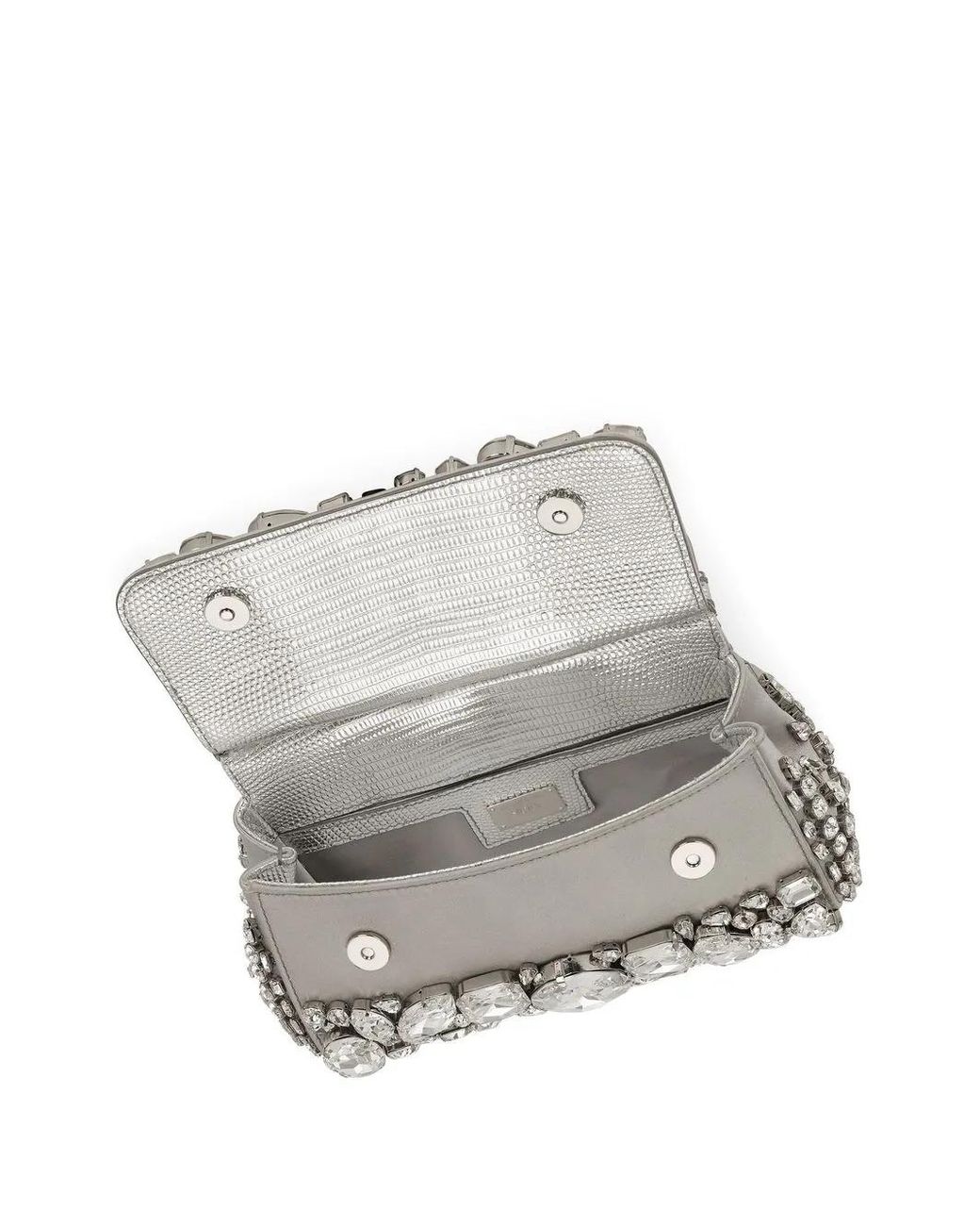 Dolce & Gabbana White Small Sicily Satin Top-Handle Bag