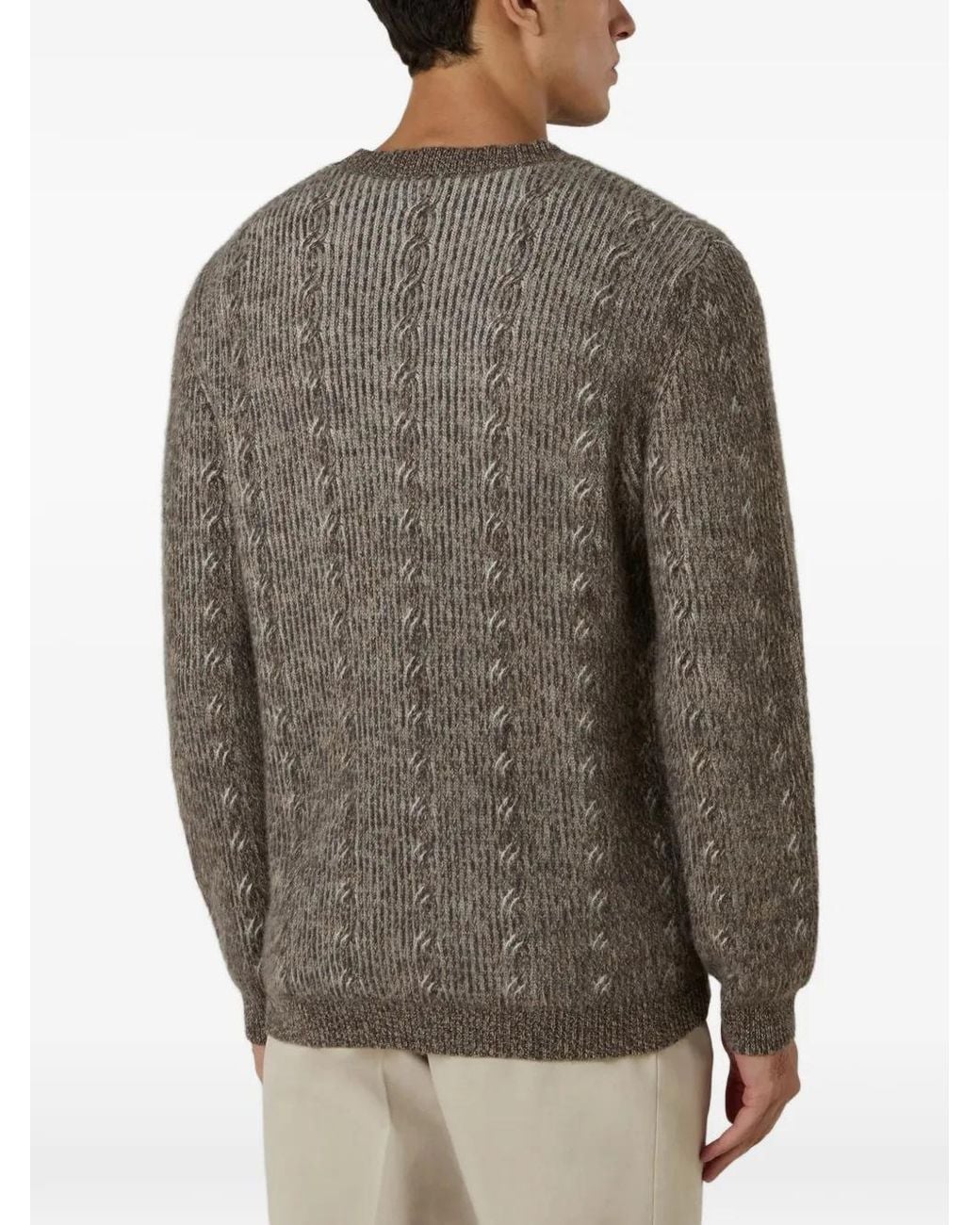 Boglioli Gray Pull En Maille Torsadée for men