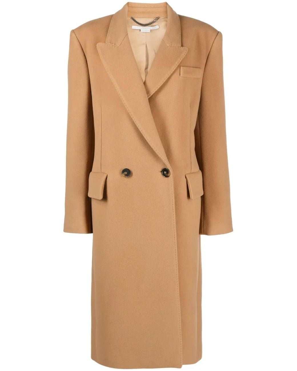 Stella McCartney Natural Double-Breasted Wool Coat