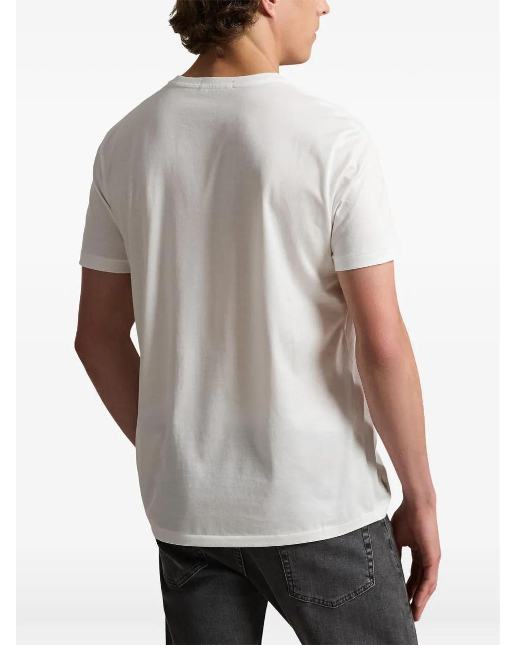 Polo Ralph Lauren White Embroidered-Pony T-Shirt for men