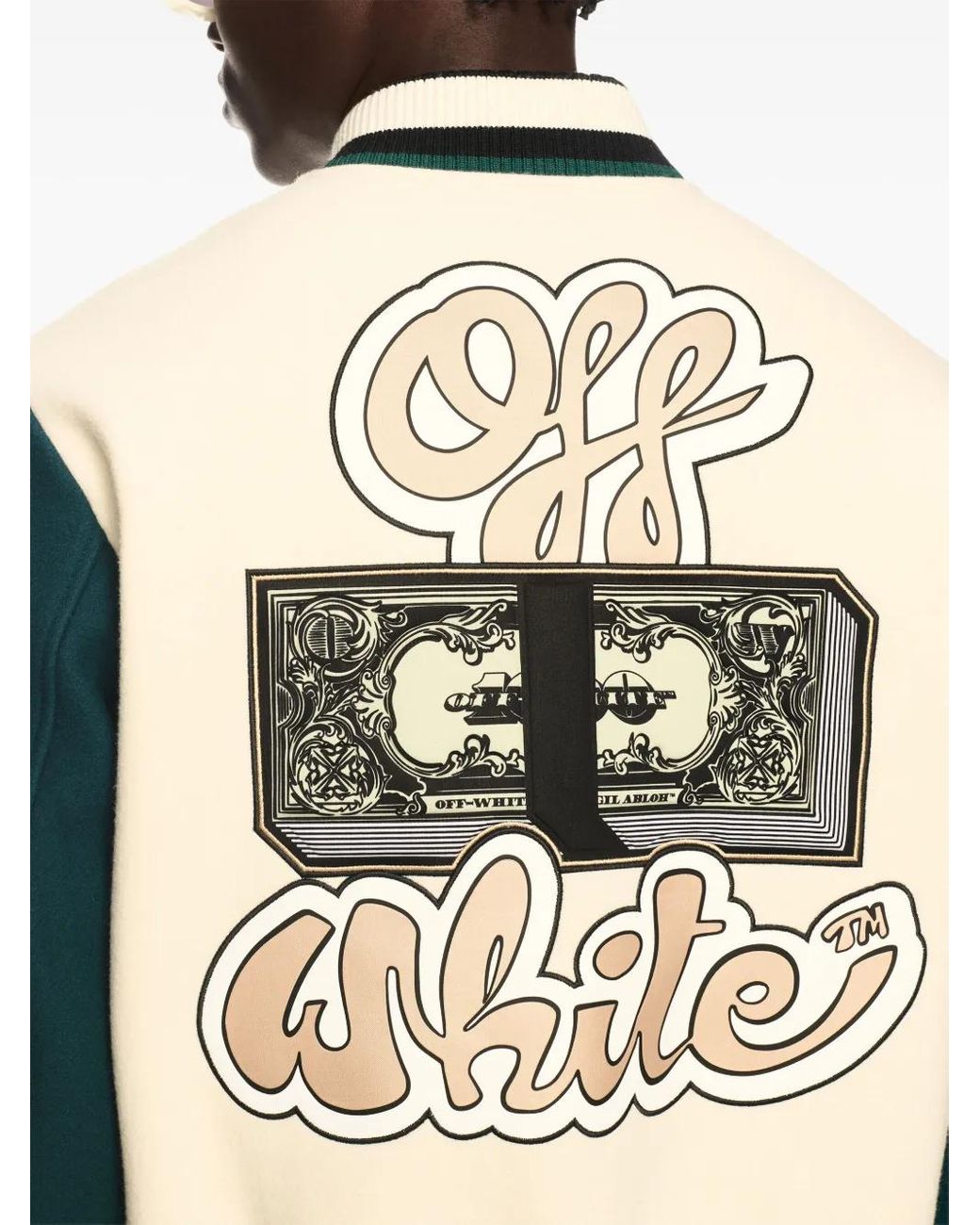 Off-White c/o Virgil Abloh Blue Cash Wool Varsity Jacket for men