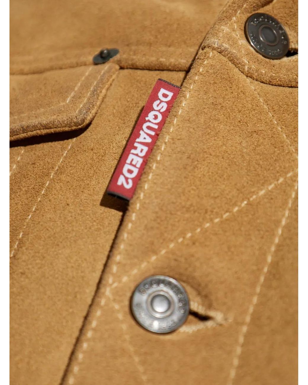 DSquared² Natural Leather Button-Fastening Jacket for men