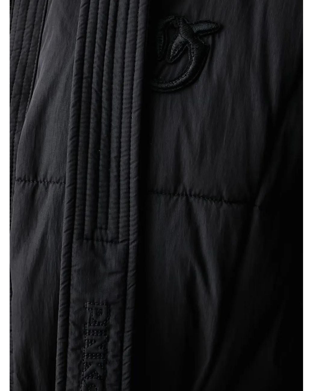 Pinko Black Quilted Hooded Jacket