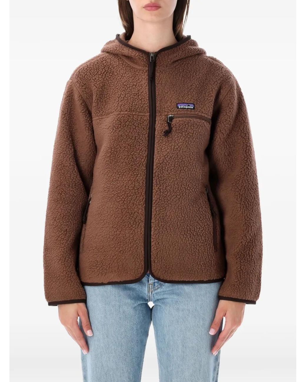 Patagonia Brown Fleece Hooded Jacket