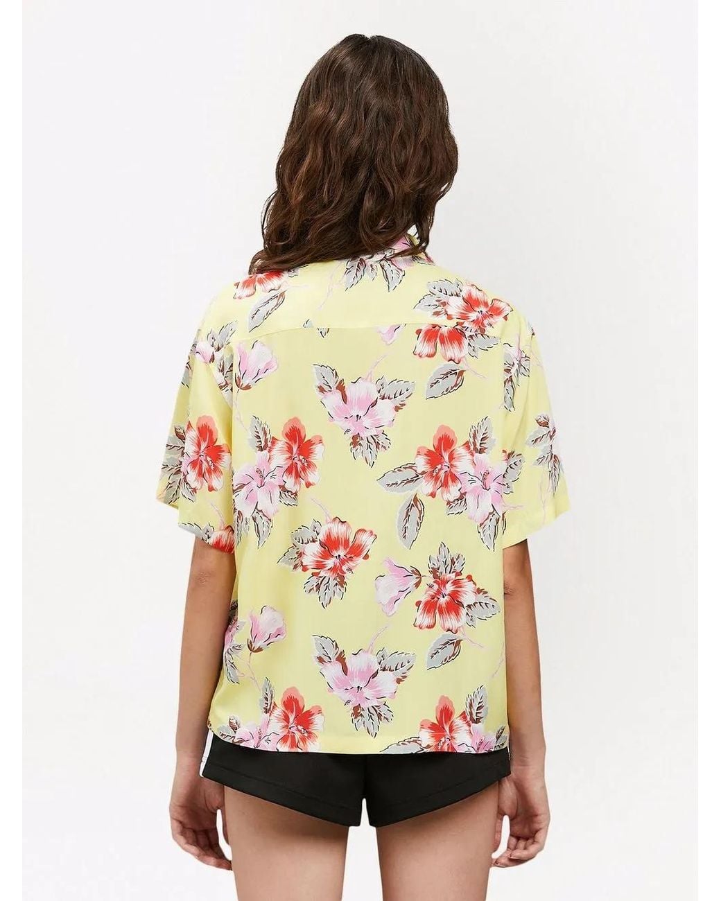 Palm Angels Multicolor Hibiscus-Print Short Sleeve Shirt