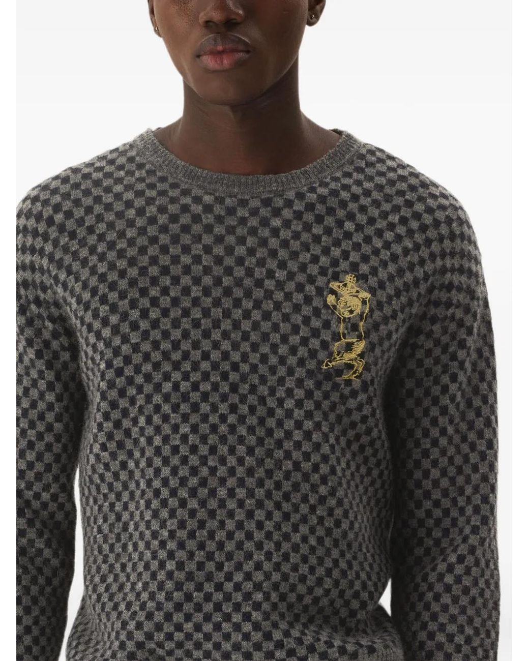 Vivienne Westwood Black Checkmate Jumper for men