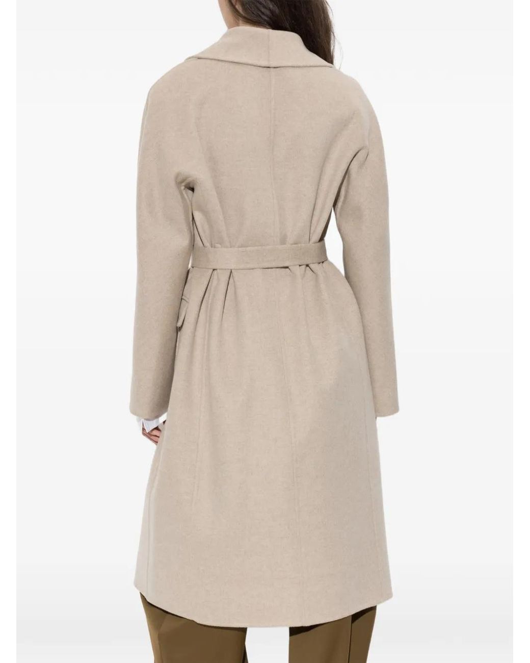 Ferragamo Natural Double-Breasted Coat
