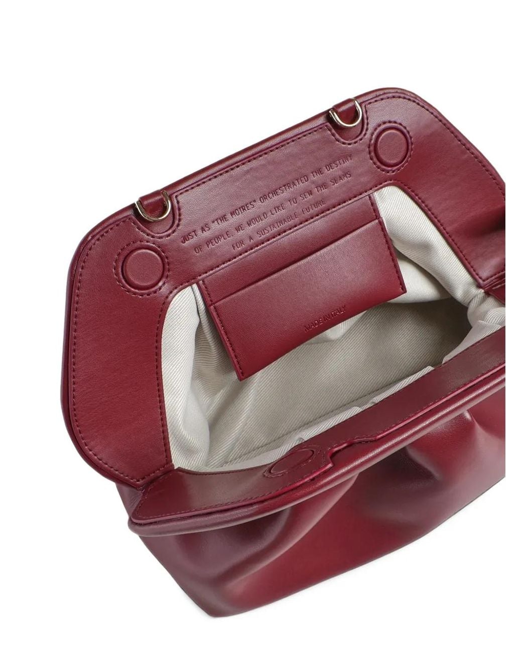 THEMOIRÈ Red Medium Bios Ruched Clutch Bag