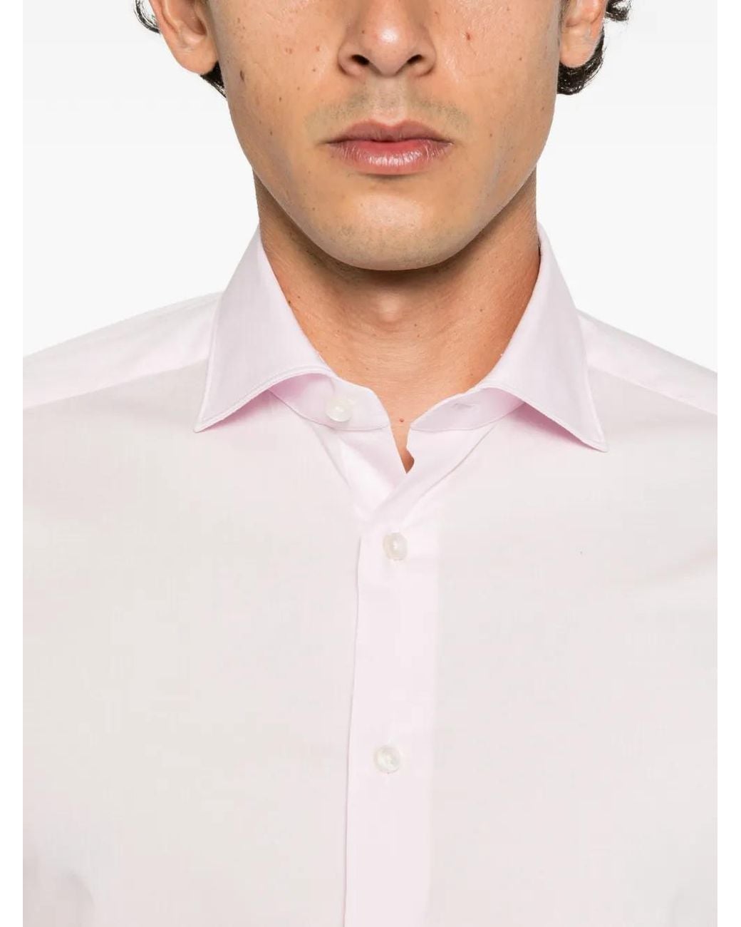 Xacus Pink Long-Sleeve Spread-Collar Shirt for men