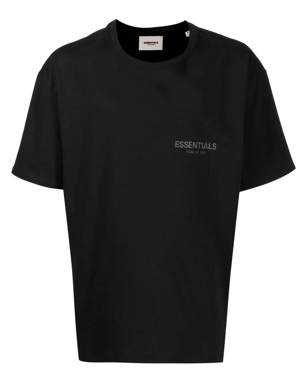 Fear Of God Black Essentials Logo-Print T-Shirt for men