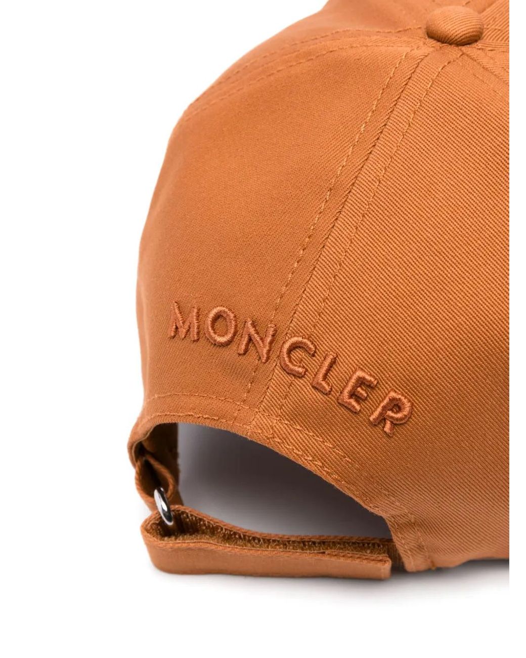 Moncler Orange Cotton Logo Baseball Cap for men