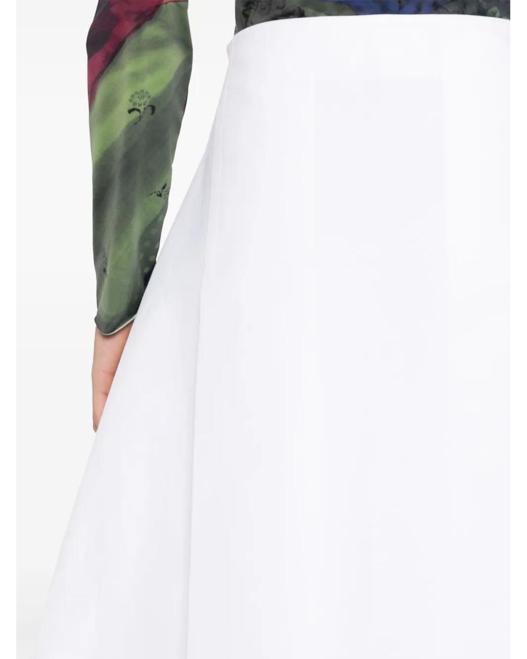 Marni White Midi Skirt With Pleat