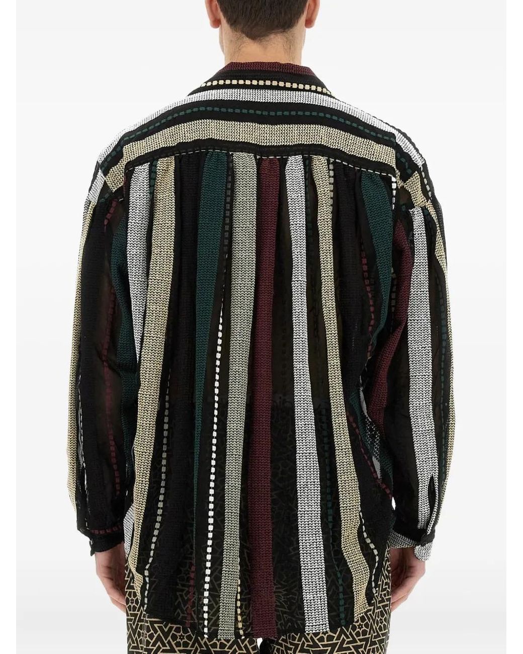A.I.E. Black Stripe-Embroidered Shirt for men