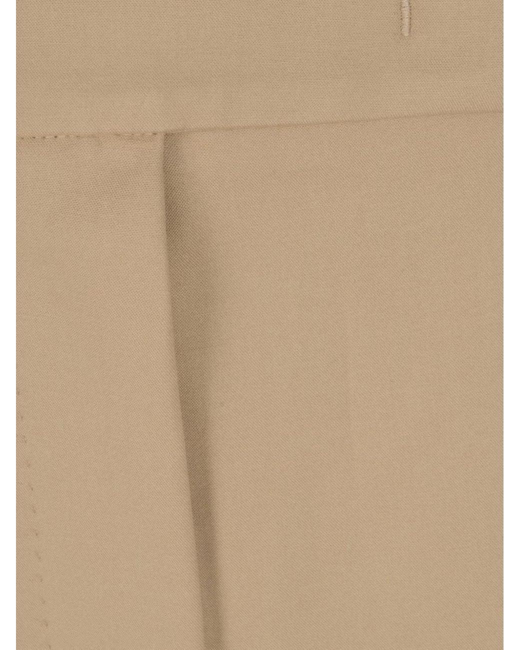 Max Mara Natural Loose Cotton Trousers