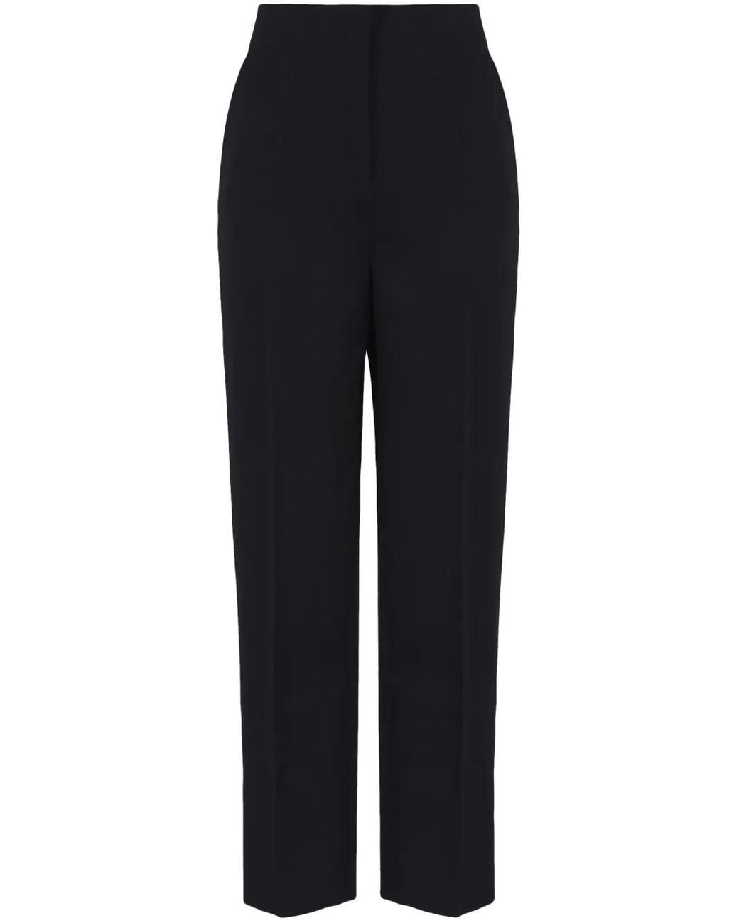 Giorgio Armani Black High-Waisted Wool Trousers