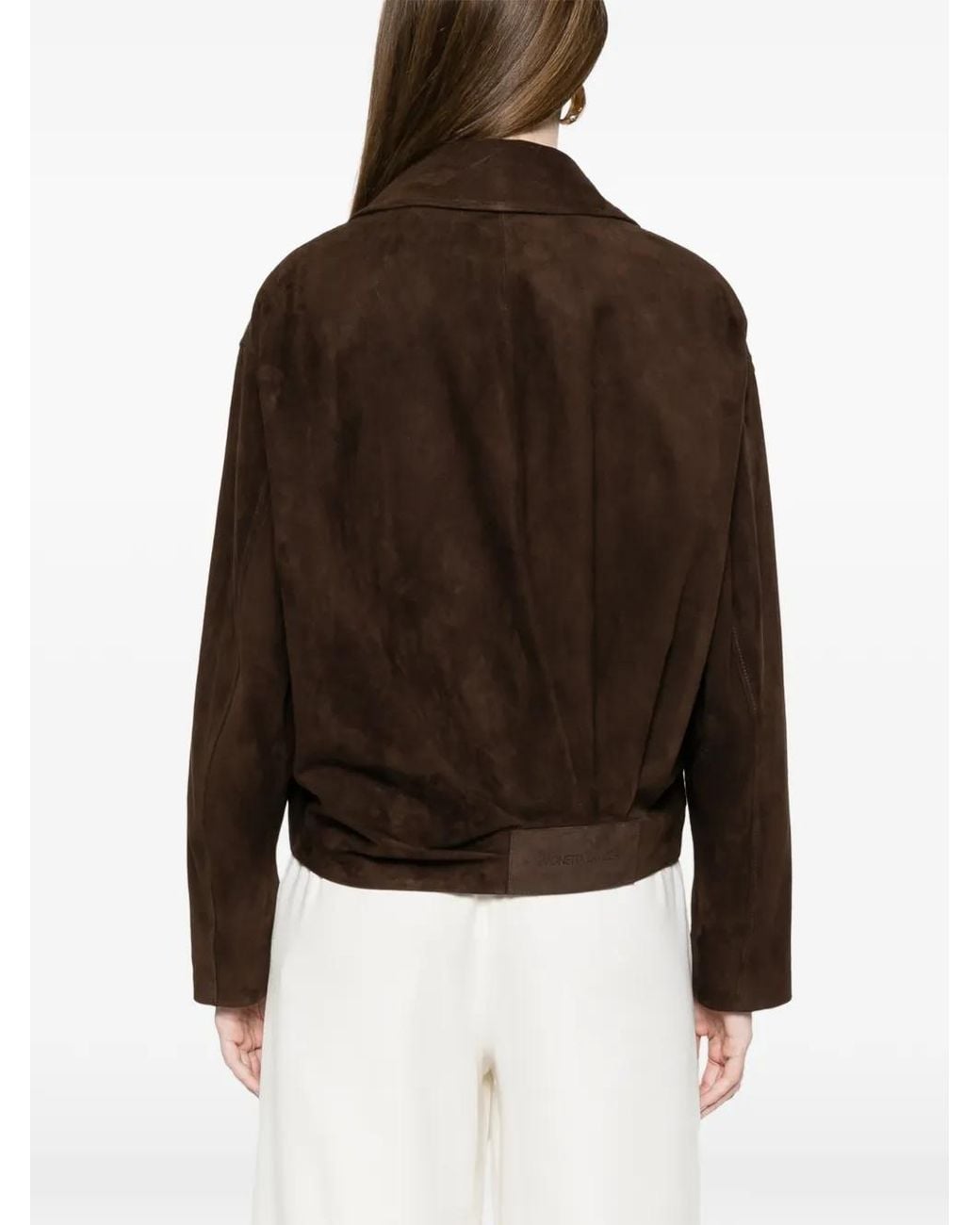 Simonetta Ravizza Brown Lavy Zip-Fastening Leather Jacket