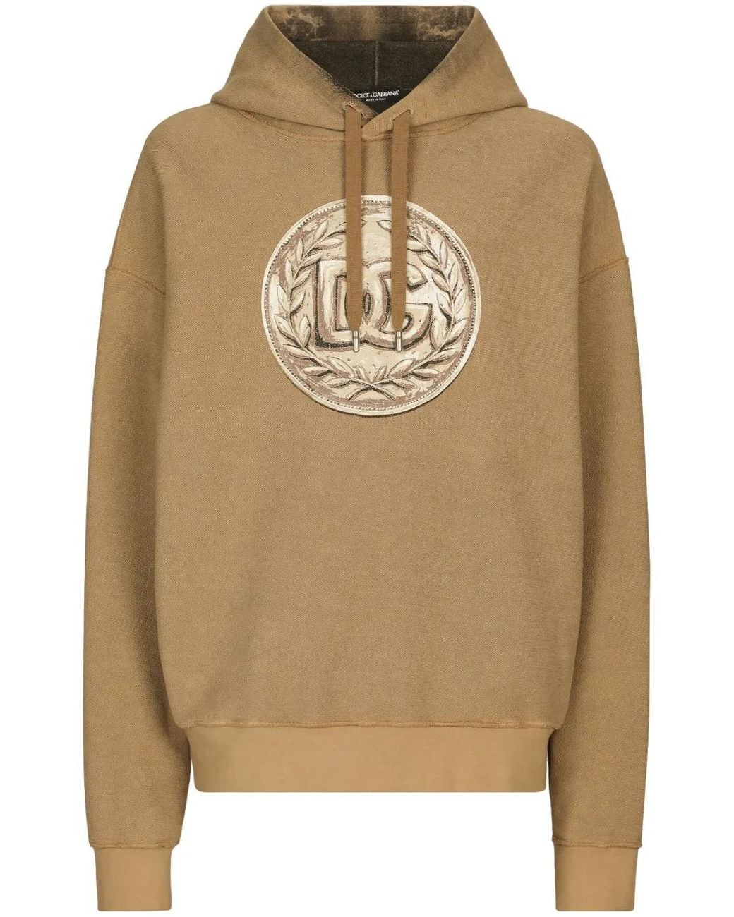 Dolce & Gabbana Brown Logo Print Hoodie for men