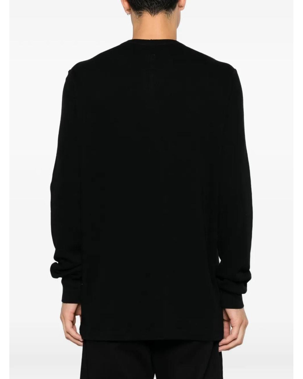 Rick Owens Black Pull Côtelé À Manches Longues for men