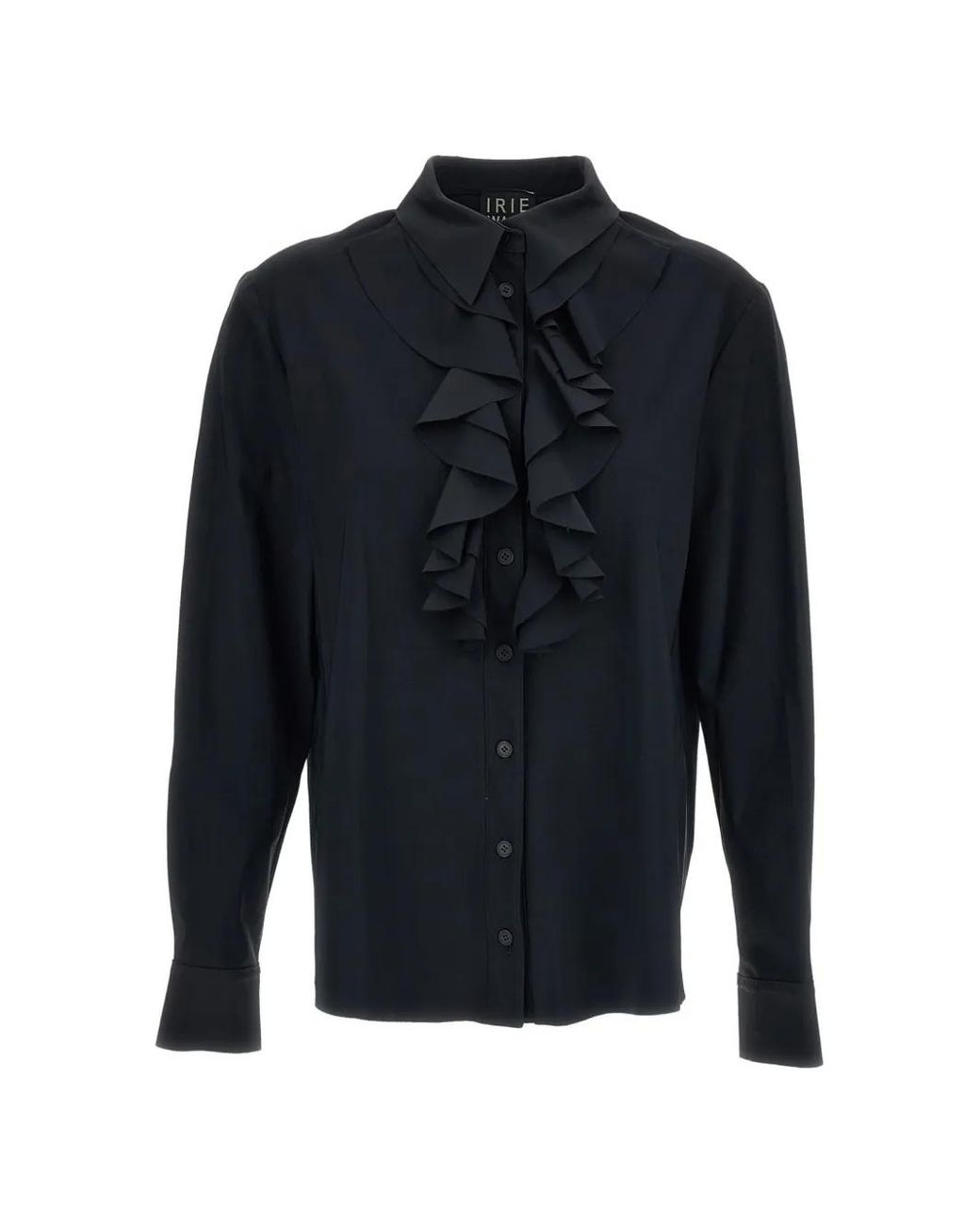 Irie Blue Ruffled-Trim Long-Sleeve Shirt