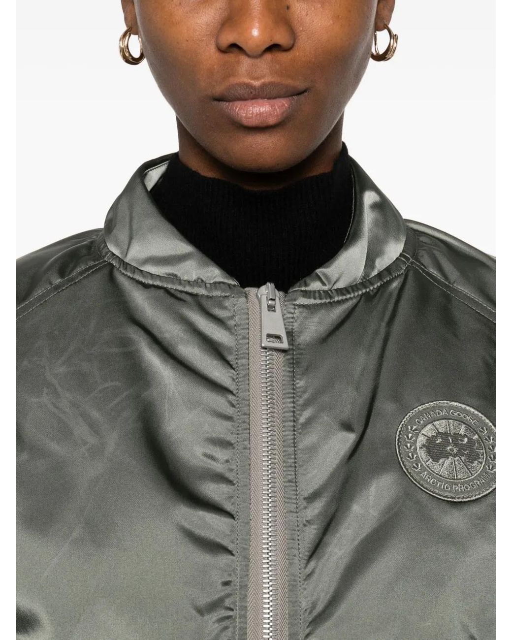 Canada Goose Gray Jade Zip-Up Bomber Jacket