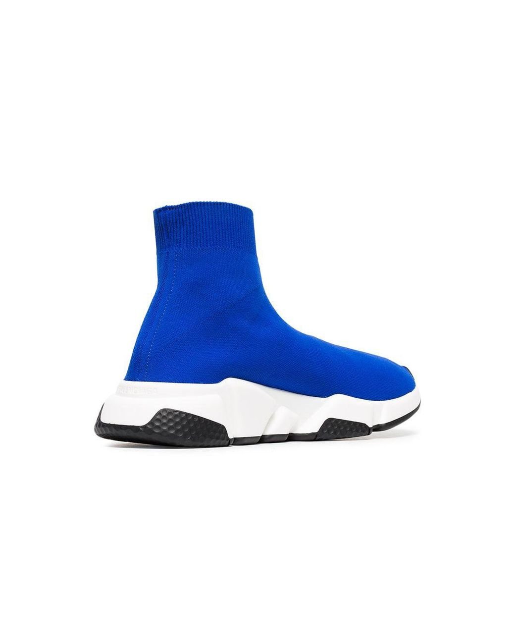 Balenciaga Blue And White Speed Sock Sneakers Lyst