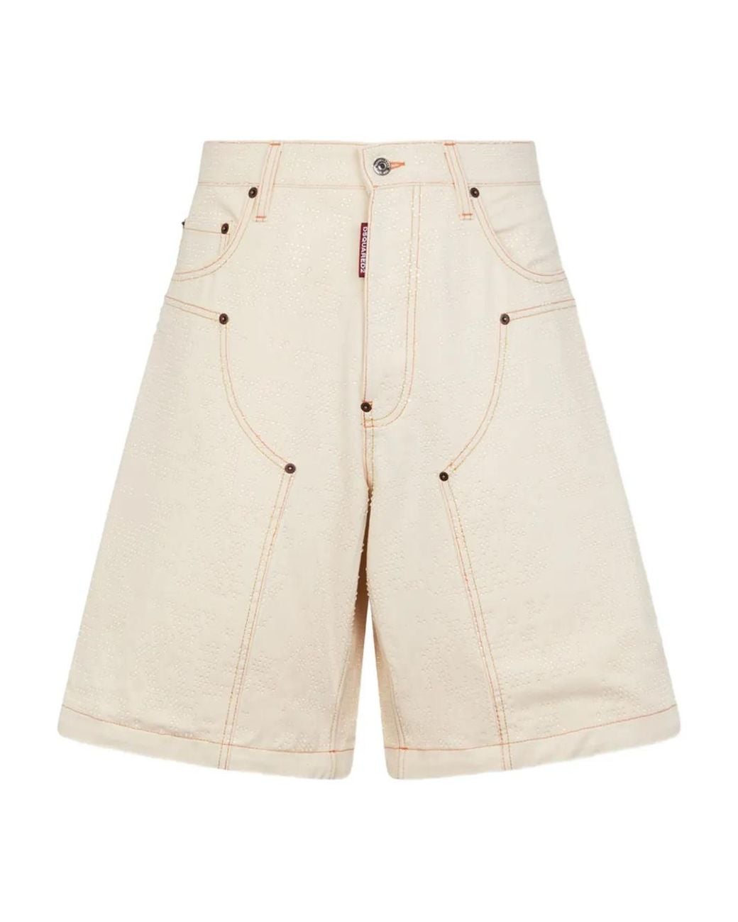 DSquared² Natural Raw Wash Carpenter Shorts for men