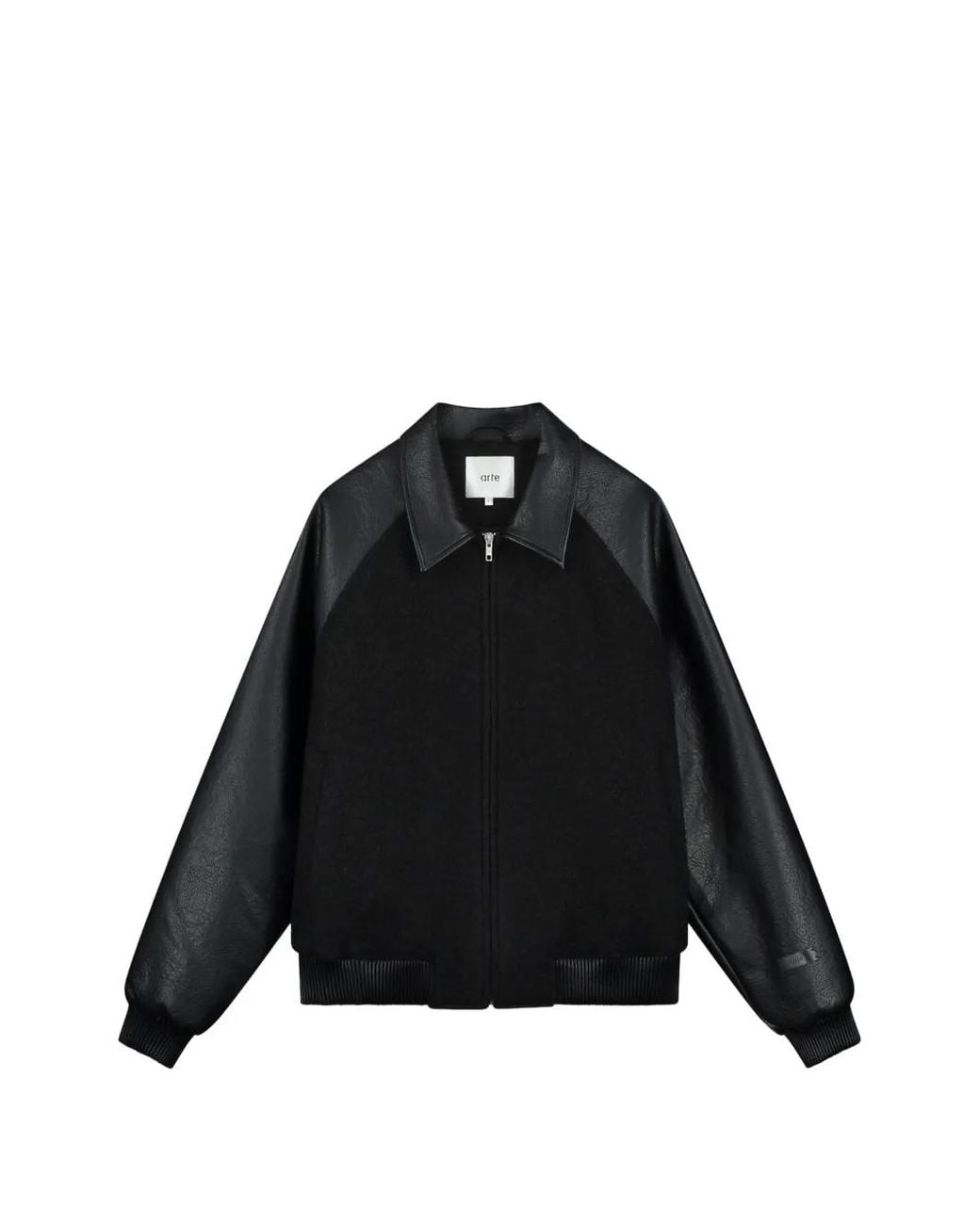 Arte' Black Contrast-Panel Long-Sleeve Jacket for men