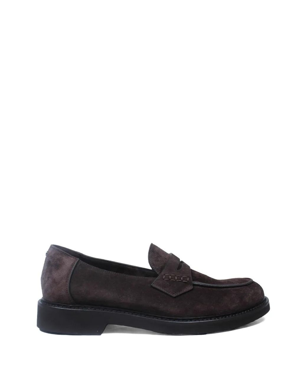 Canali Black Panelled Penny Leather Loafers for men