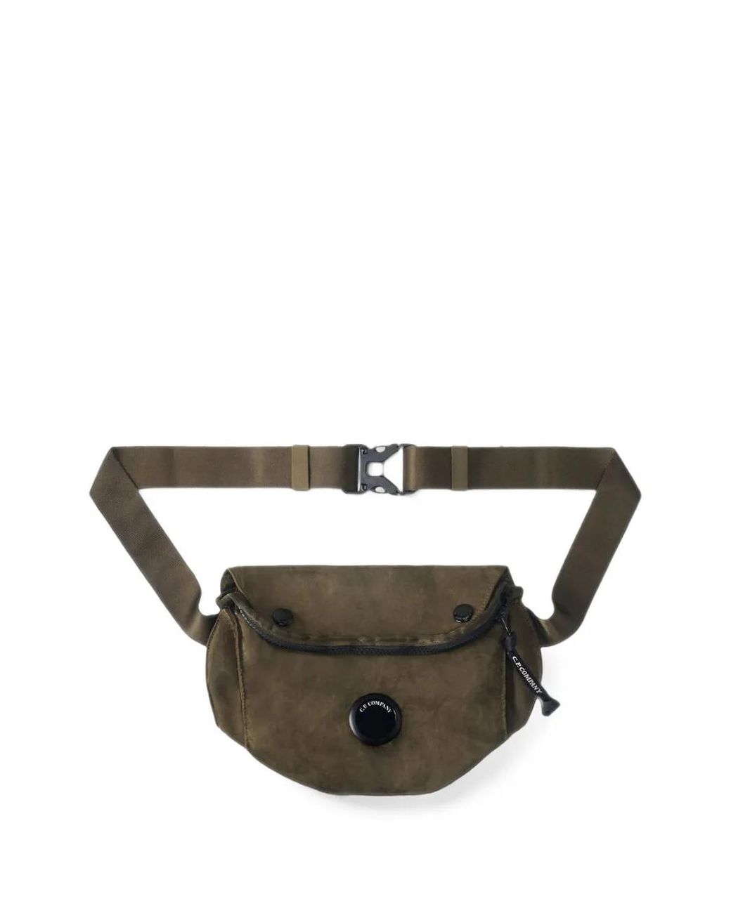 C P Company Green Nylon B Lens Zipped Belt Bag for men