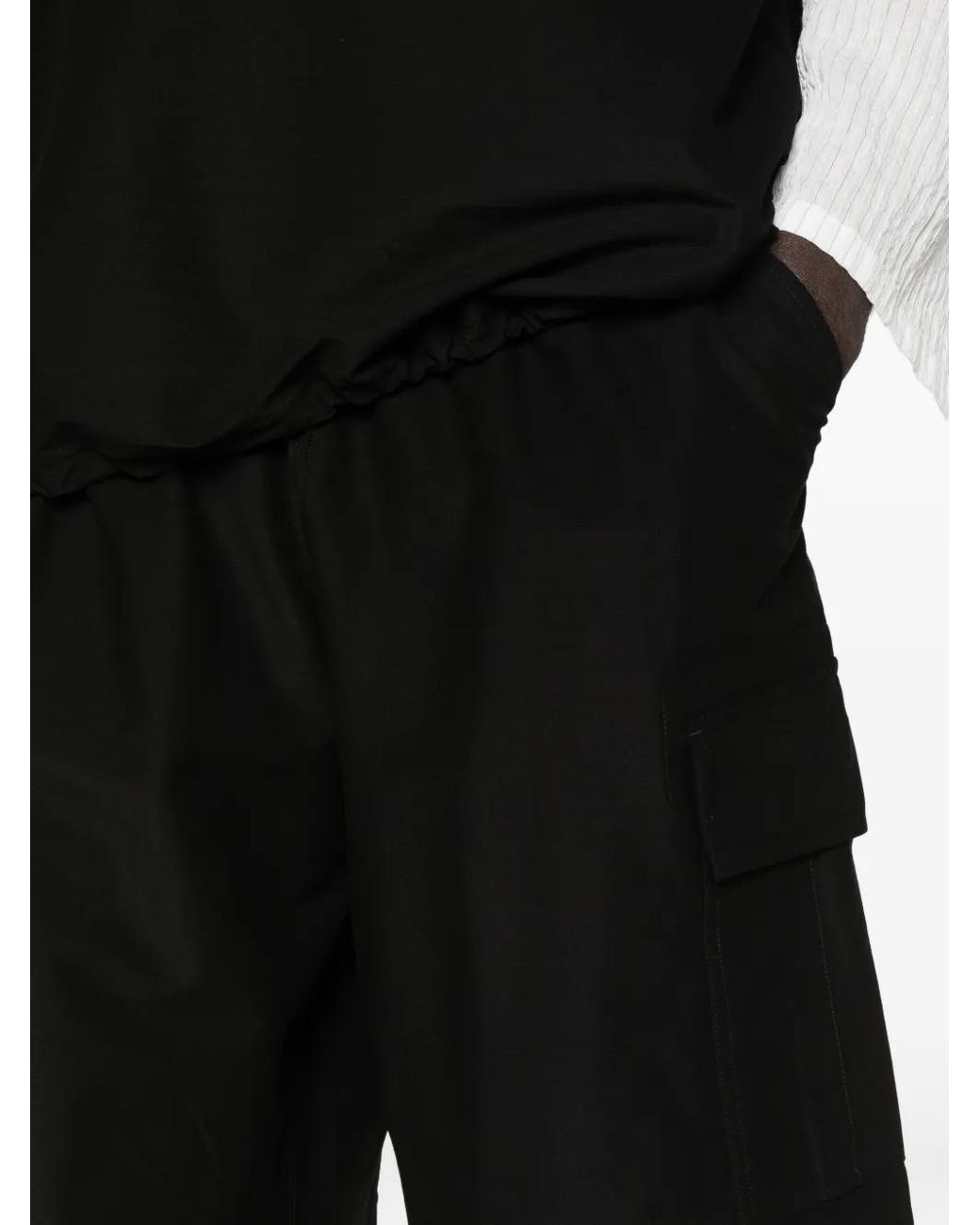 Comme des Garçons Black Drawstring-Waist Cargo Shorts for men