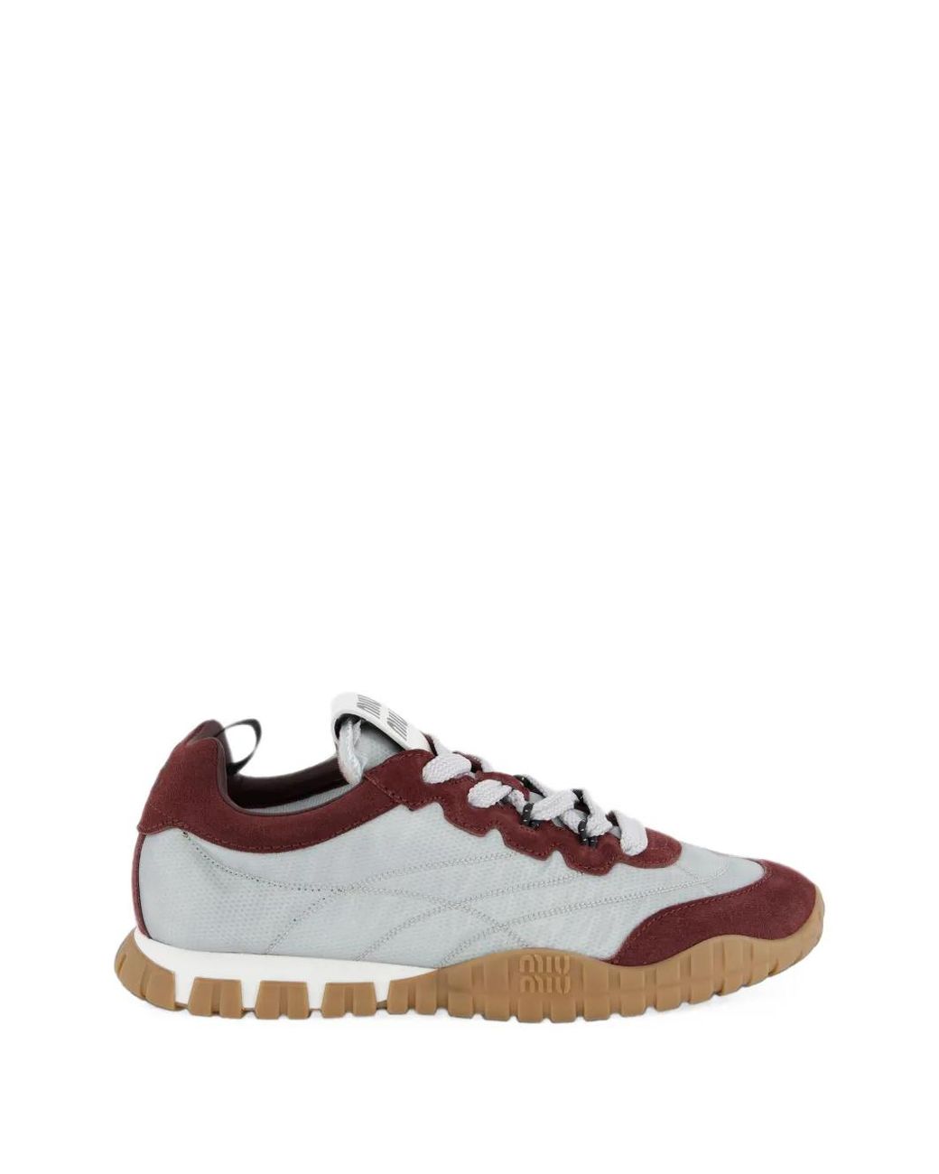 Miu Miu White Logo-Patch Panelled Sneakers