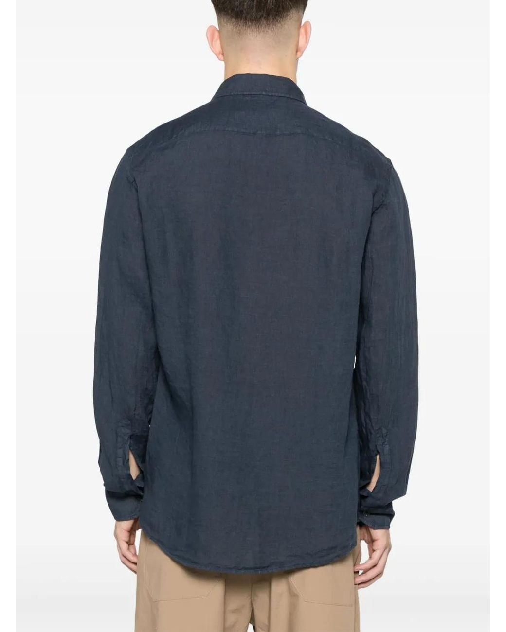 Barena Blue Linen Shirt for men