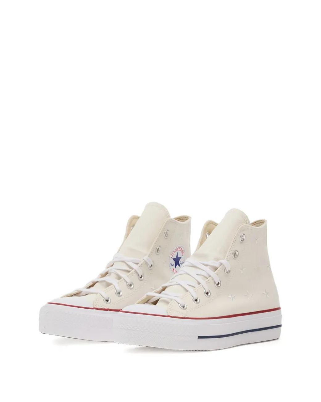 Converse White Chuck Taylor Platform-Sole Sneakers