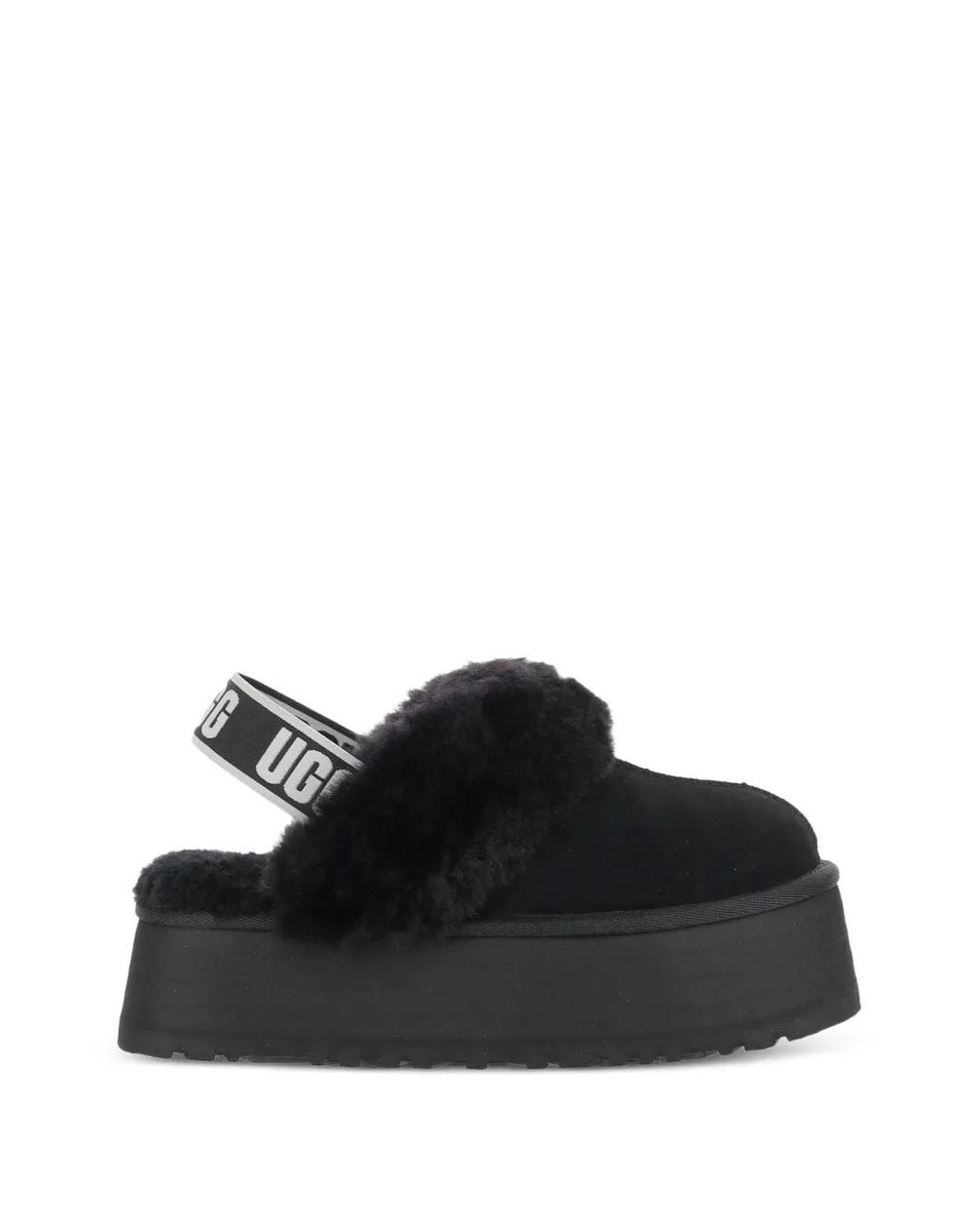Ugg Black Funkette Plateau-Sandalen Mit Shearling-Besatz