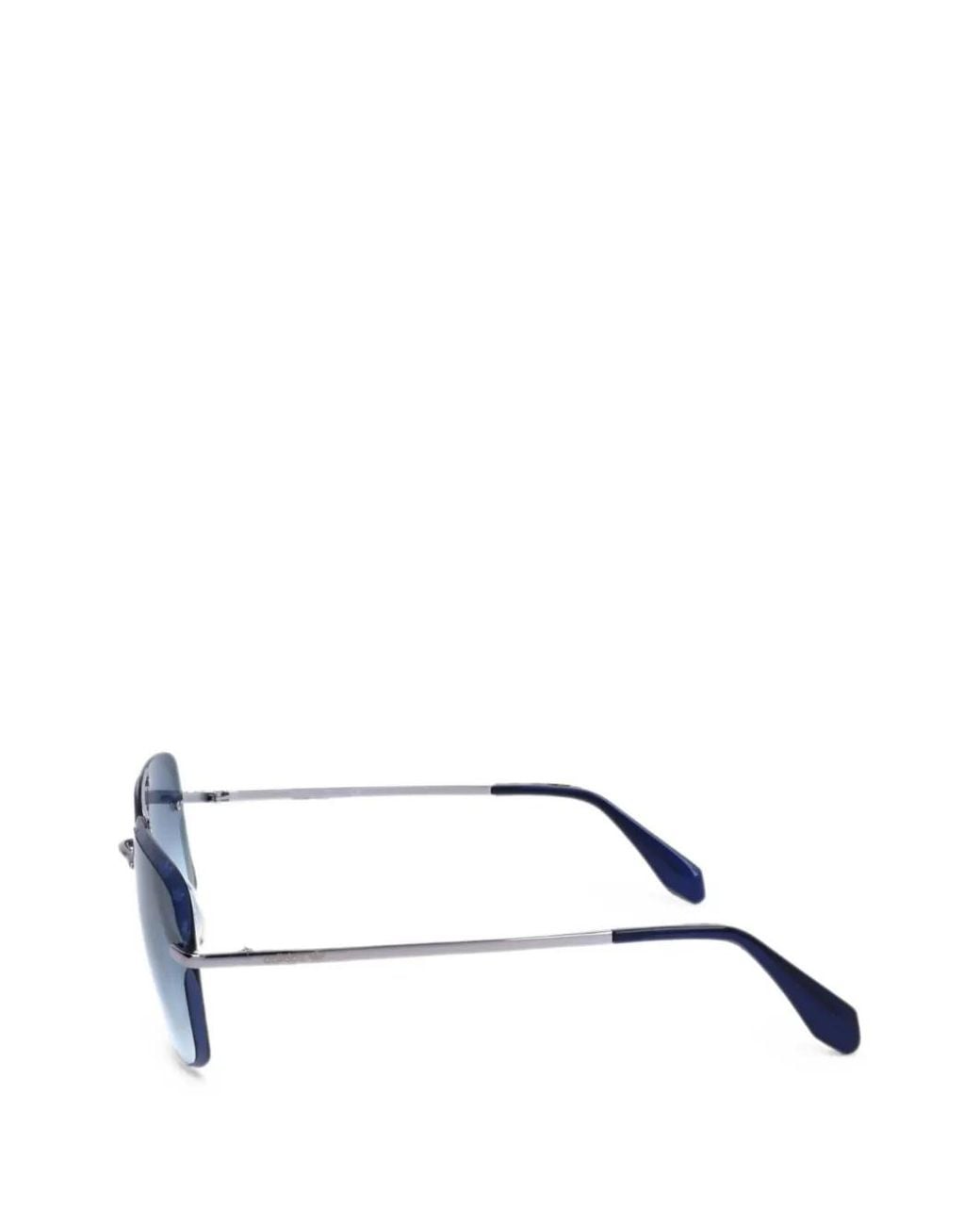 Adidas Blue Rimless Square-Frame Sunglasses for men