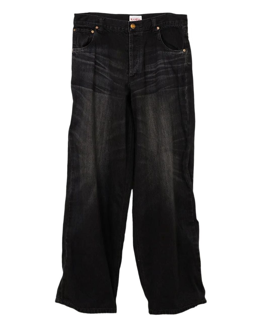 KAMIYA Black Wire Wide-Leg Jeans for men